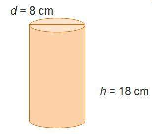 Hurry what is the surface area of the cylinder? express the answer in terms of pi.