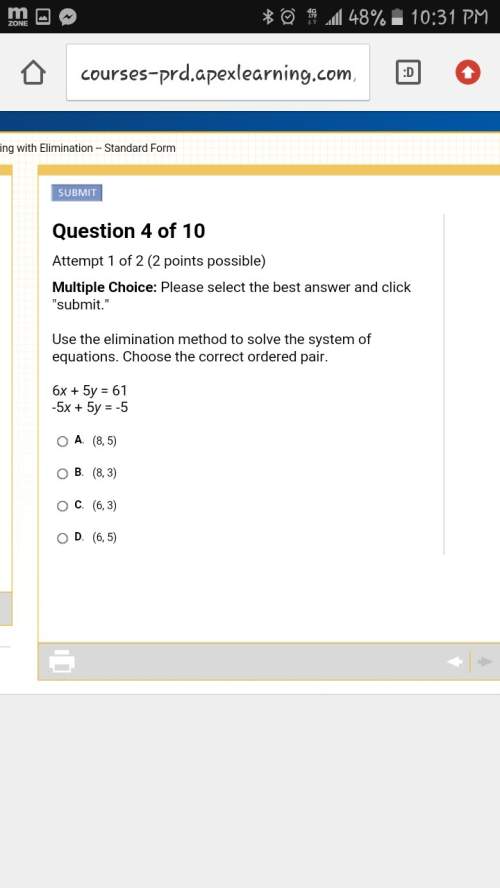 Use the elimination method to solve the system of equations. choose the correct ordered pair.