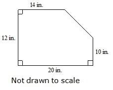 Find the area of the composite figure  a) 120 in.2 b) 234 in.2 c) 228 in.2