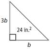 What is the value of b in the triangle shown below