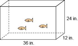 What is the volume of the aquarium? 288 in³ 432 in³ 8,364 in³ 10,368 in³