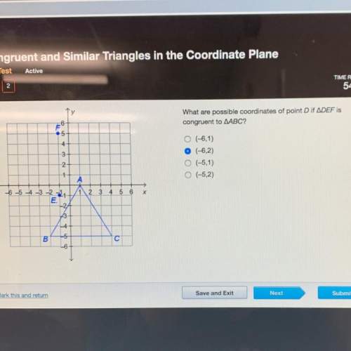 What are possible coordinates of point d if def is congruent to abc .  • -6,1  • -6,2