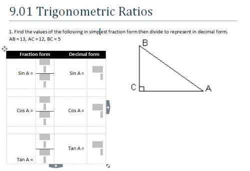 Trigonometric ratios (picture attached) !