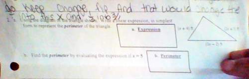 Using the diagram of the triangle shown write a linear expression , in simplest form to represent th