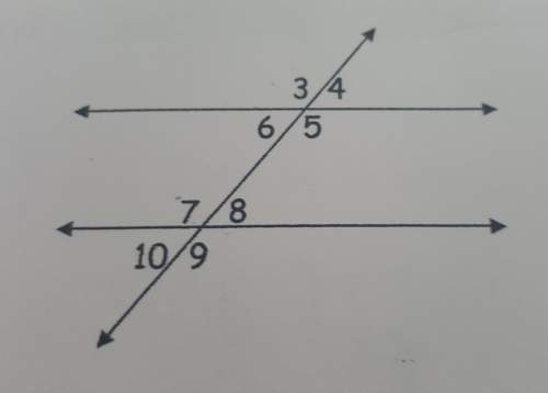 What is angle 5 compared to angle 8 alternate interior anges alternate exterior angles corresponding