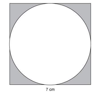 What is the approximate area of the shaded region?  a. 104.86 cm² b.