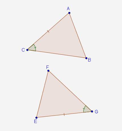 If δabc and δgef are congruent by the asa criterion, which pair of angles must be congruent? &lt;