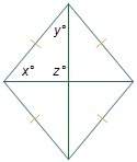 The figure shown is a rhombus. which equation is true regarding the angles formed by the