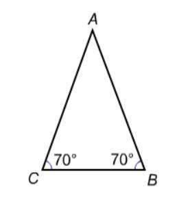 What type of triangle is pictured in the following figure?  a. isosceles b. right&lt;