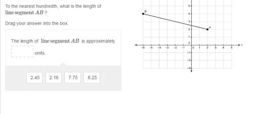 To the nearest hundredth, what is the length of line segment ab ?  drag your answer into