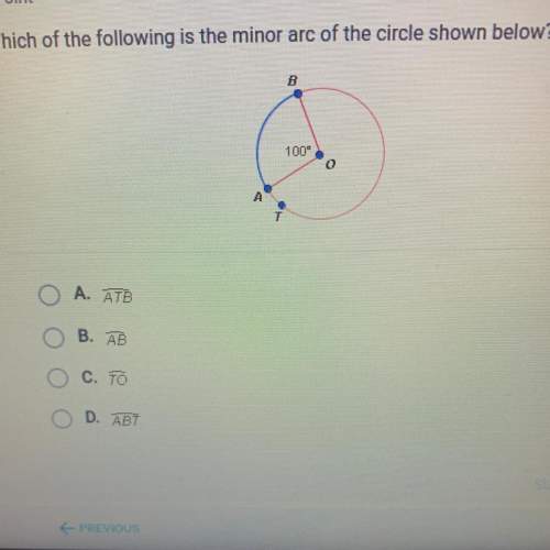 Which of the following is the minor arc of the circle below?