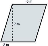 The area of the parallelogram below is square meters.  numerical answers expected