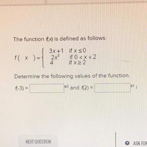 The function f(x) is defined as follows: