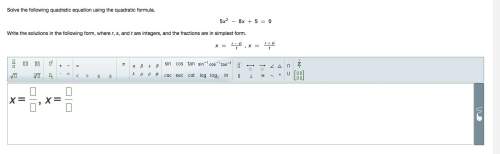 Solve the following quadratic equation using the quadratic formula. write the solutions