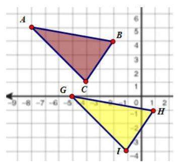 50 pls 1. which triangle is congruent to δabc?  a.δghi b.δgih&lt;