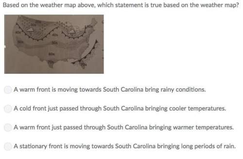 Based on the weather map above, which statement is true based on the weather map?  a war