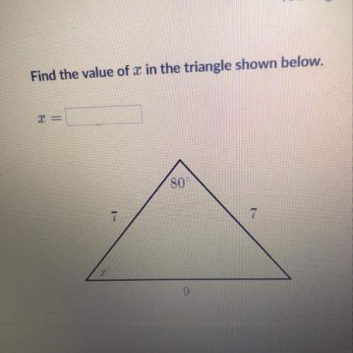 Find the value of x in the triangle above