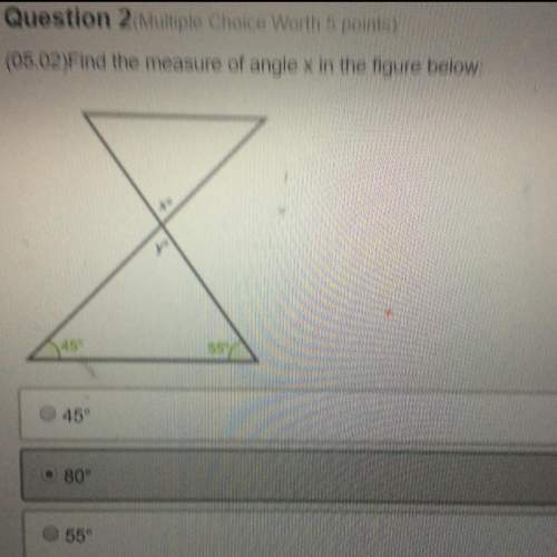 Find the measure of angle x in the figure below
