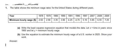 The table shows the minimum wage rates for the united states during different years. (a) write
