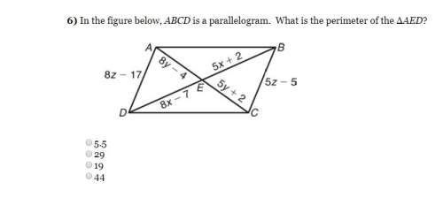 In the figure below, abcd is a parallelogram. what is the perimeter of the δaed? &lt;