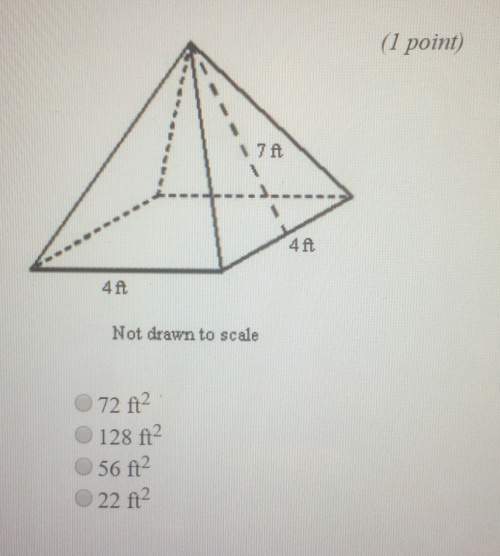 Find the surface area of the regular pyramid shown to the nearest whole number.  you.