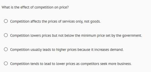 What is the effect of competition on price? options below