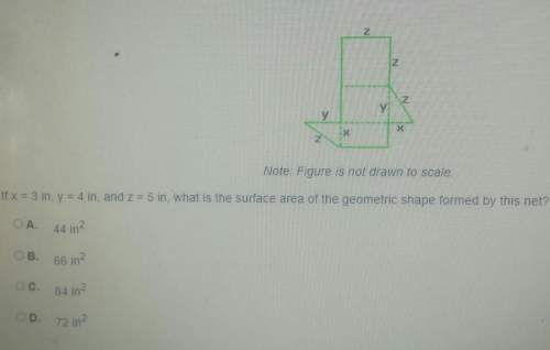 If x= 3 in, y = 4 in, and z = 5 in, what is the surface area of the geometric shape formed by