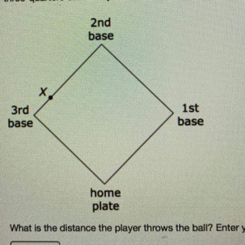 Abaseball field is in the shape of a square that is 90 feet on a side as shown. a player catches a b