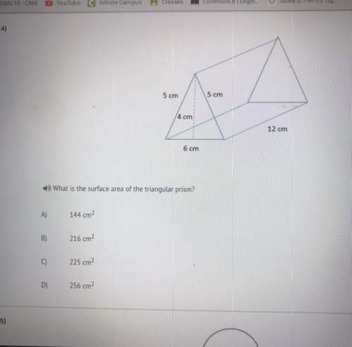 Cm 12 cm 6 cm what is the surface area of the triangular prism?  144 cm