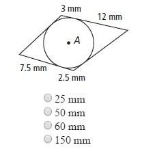 Circle a is inscribed in a quadrilateral. what is the perimeter of the quadrilateral?