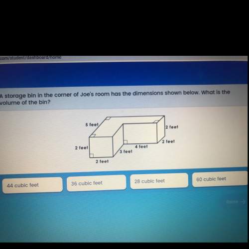 Astorage bin in the corner of joe’s room has the dimensions shown below. what is the volume of the b