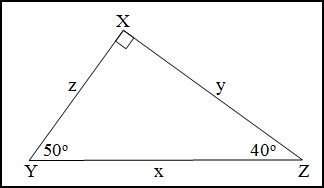 Which property can be justified using the ratios in triangle xyz ?  a) cos y = xz b) sin