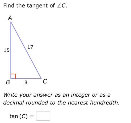 Find the tangent of c. write your answer as an integer as a decimal rounded to the neare