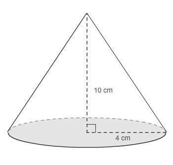 What is the exact volume of the cone?  40π cm³ 803π cm³ 16