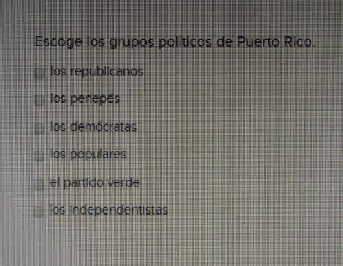 Escoge los grupos politicos de puerto rico.
