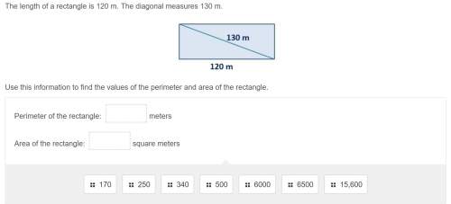 The length of a rectangle is 120 m. the diagonal measures 130 m. use this in