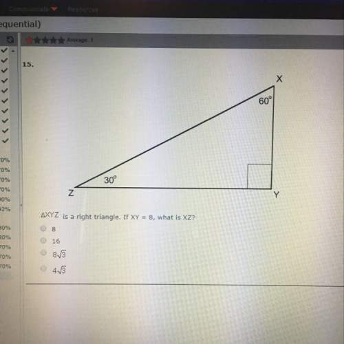 Xyz is a right triangle. if xy=8, what is xz