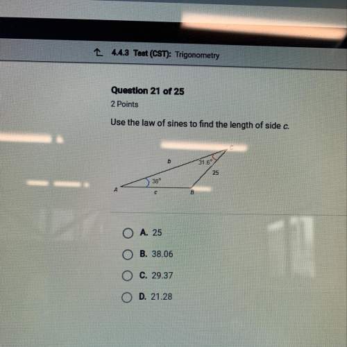 Use the law of sines to find the length of side c (answer as soon as possible)
