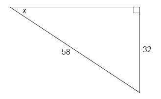 What is the degree measure of x in this triangle?  round only your final answer to the n