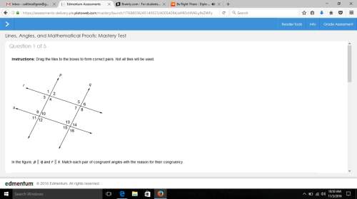 In the figure, p║q and r║s. match each pair of congruent angles with the reason for their congruency