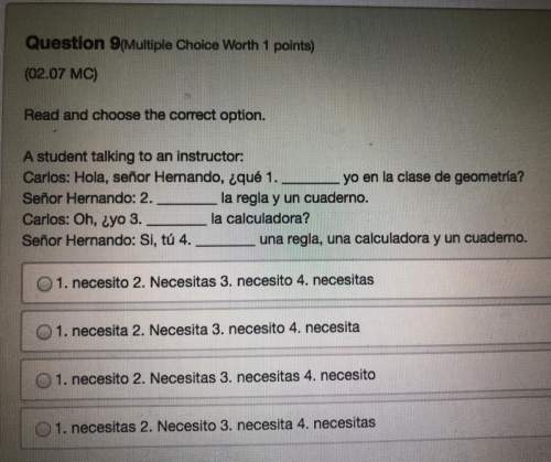 Ineed ! spanish question and answer is in picture above: )