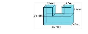 Find the surface area of the complex figure.  a)  300 feet squared