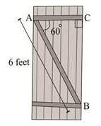 The picture shows a barn door.  what is the length of the bar ac?