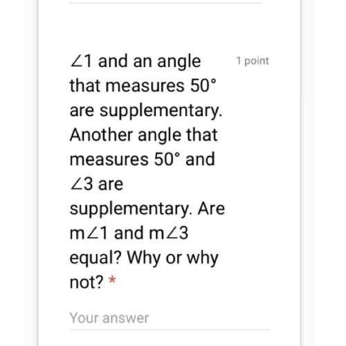 Are m&lt; 1 and m&lt; 3 equal? why or why not?