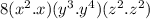 8(x^2.x)(y^3.y^4)(z^2.z^2)