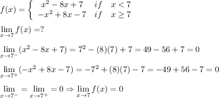 f(x)=\left\{\begin{array}{ccc}x^2-8x+7&if&x