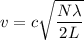 v = c\sqrt\dfrac{N\lambda}{2L}