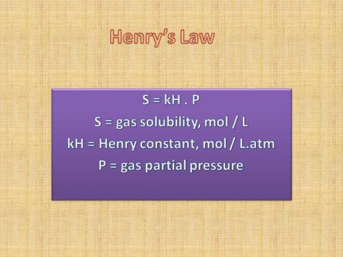 Calculate the solubility of o2 in water at a partial pressure of o2 of 120 torr at 25 ̊c. the henry'