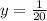 y = \frac{1}{20}