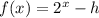 f(x)=2^x-h